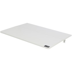 Seinään kiinnitettävä lastulevyinen taittopöytä 800 x 600 mm valkoinen rautakiinnikkeillä