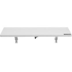 Seinään kiinnitettävä lastulevyinen taittopöytä 800 x 600 mm valkoinen rautakiinnikkeillä