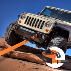 Vetoliina polyesteri 10,2 cm x 9,1 m 21092 kg kolminkertaiset silmukat suojaholkilla