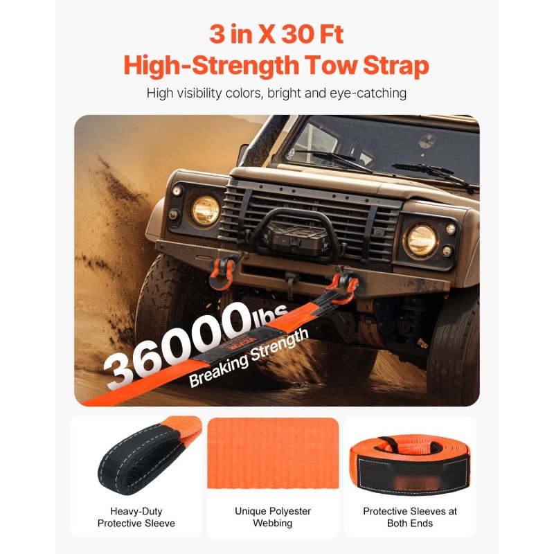 Hinausliinapaketti polyesteri 76,2 mm leveä 9,1 m pitkä 16329 kg murtolujuus