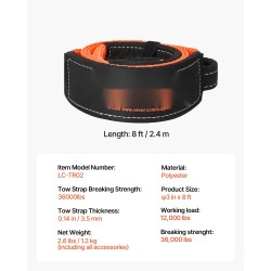 Vetoliina polyesteri 76,2 mm 2,4 m murtolujuus 16329 kg vahvistetut lenkit