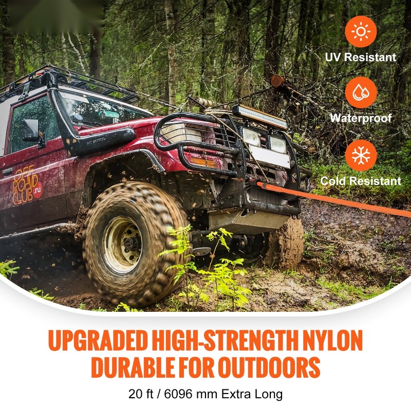 Hinausköysi kineettinen nylonmateriaali 2,2 cm 6,1 m 13871 kg 30 prosentin jousto