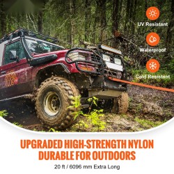 Kineettinen nailon hinausköysi 6,1 m 25,4 mm 17237 kg 30% venymä