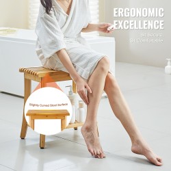 Bambuinen suihkupenkki 485 x 288 x 465 mm istuin ja alahylly