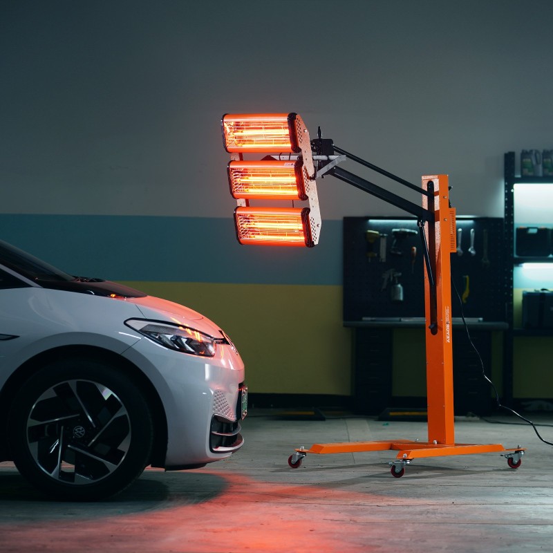 Infrapunakuivauslamppu 3300 wattia ajastin 1–60 minuuttia säädettävä korkeus 200–2400 millimetriä jalustalla