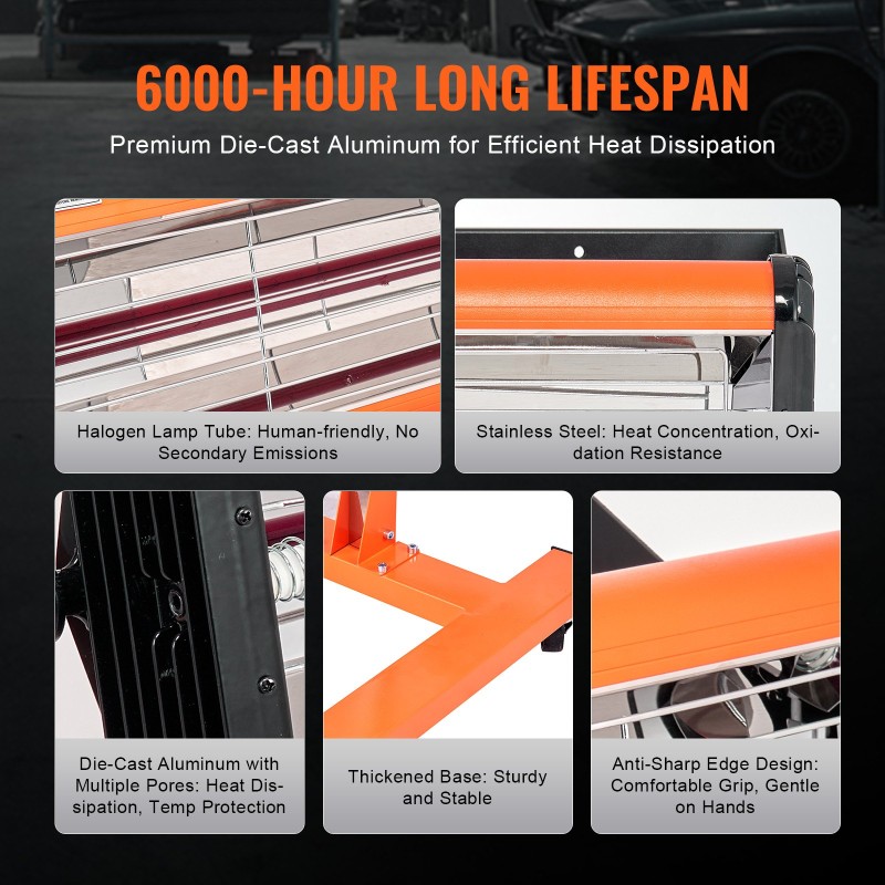 Infrapunakuivauslamppu 2200W ajastin 1–60 min säädettävä korkeus liikuteltava jalusta pyörillä