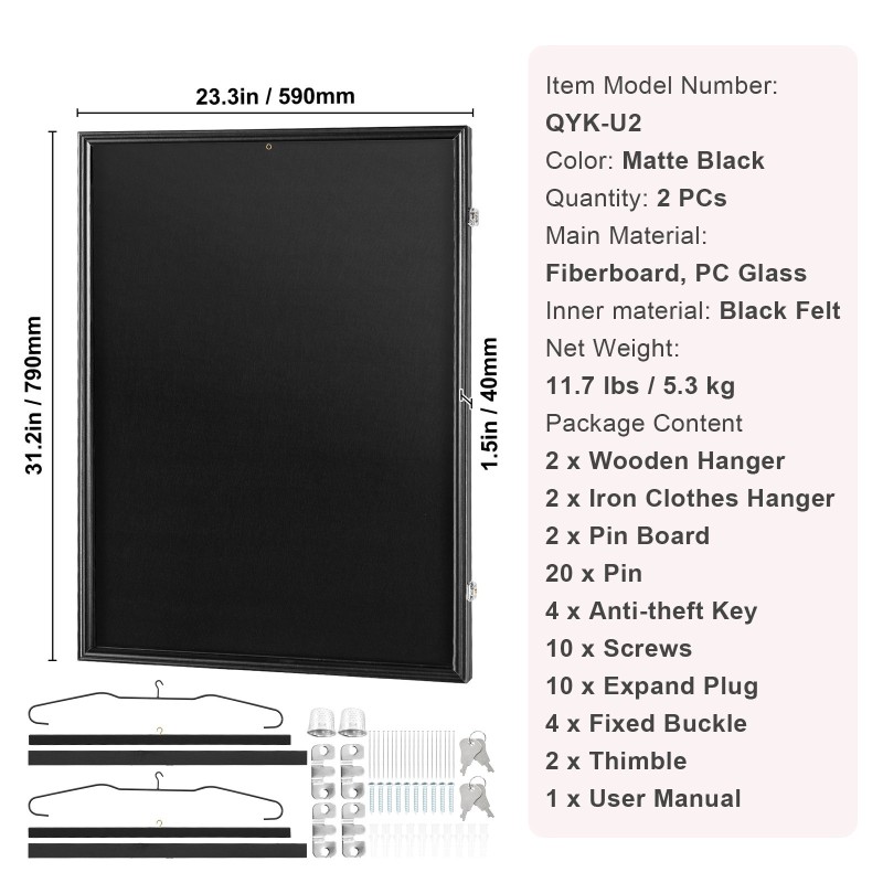 Pelipaitakehykset 2 kpl 59,2×79,2×3,8 cm lukittavat polykarbonaattilasit 98% UV-suoja
