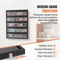 Urheilukorttivitriini kuitulevyrunko polykarbonaattilasilla lukittava seinäkaappi 35 arvostellulle kortille 98 prosentin