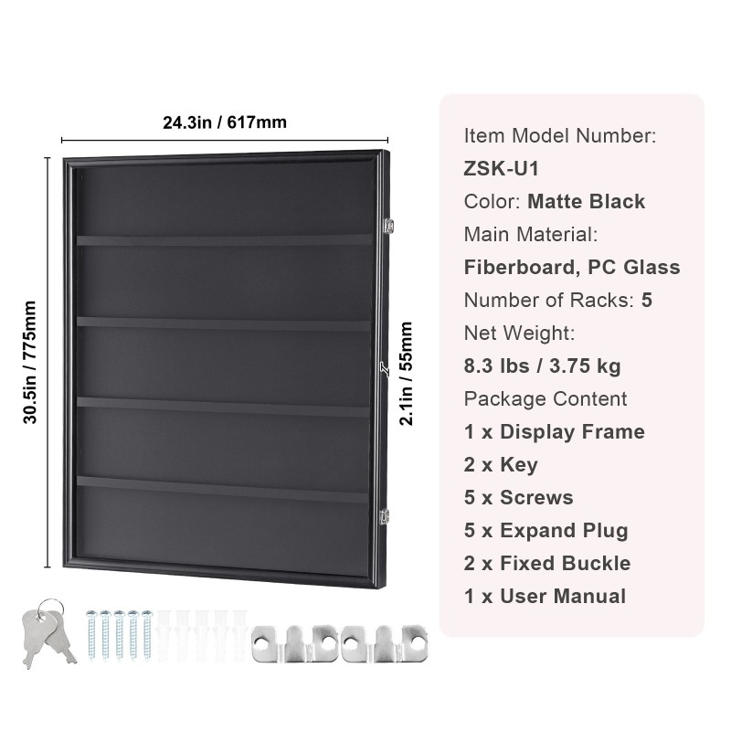 Urheilukorttivitriini kuitulevyrunko polykarbonaattilasilla lukittava seinäkaappi 35 arvostellulle kortille 98 prosentin