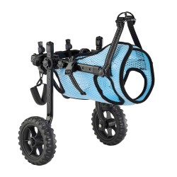 Koiran takajalkojen pyörätuoli kevyt alumiinirunko säädettävä ja iskunvaimentavilla pyörillä pienille koirille