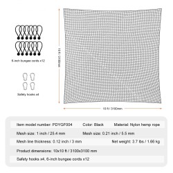 Golfharjoitusverkko 3 mm nylonköysi 3048x3048 mm sisä ja ulkokäyttöön pelkkä verkko