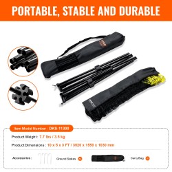 Kannettava monilajiverkko 3,02 m leveä rautarunko vaahtosuojalla säädettävä korkeus sulkapallolle ja pickleballille