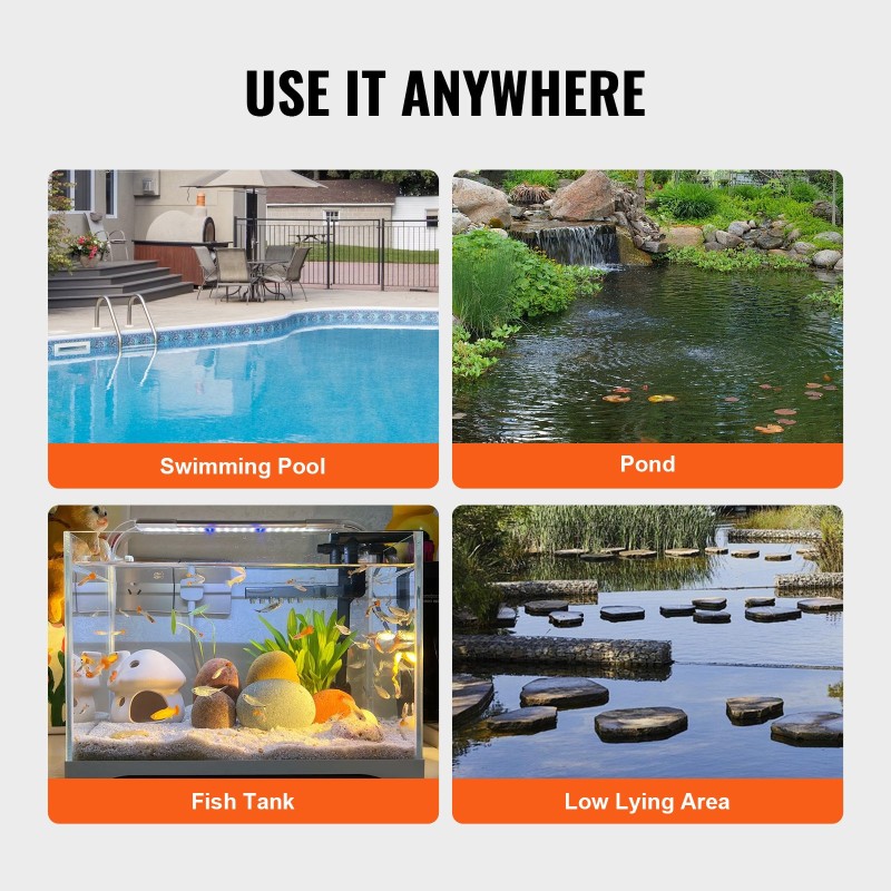 Upotettava kuivatuspumppu nailon lasikuitu 700 watin 15700 litraa tunnissa 10 metrin nostokorkeus