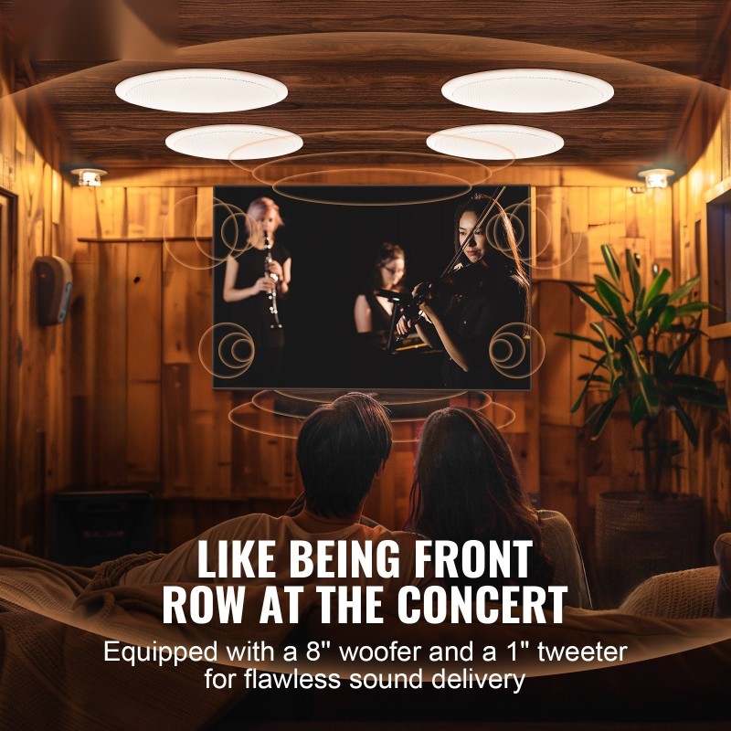 Upotettavat 8-tuumaiset kattokaiuttimet 4 kpl 100 watin teho