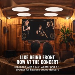 Kattokaiutinpakkaus Bluetoothilla 4 kpl 16,5 cm 150W uppoasennettava