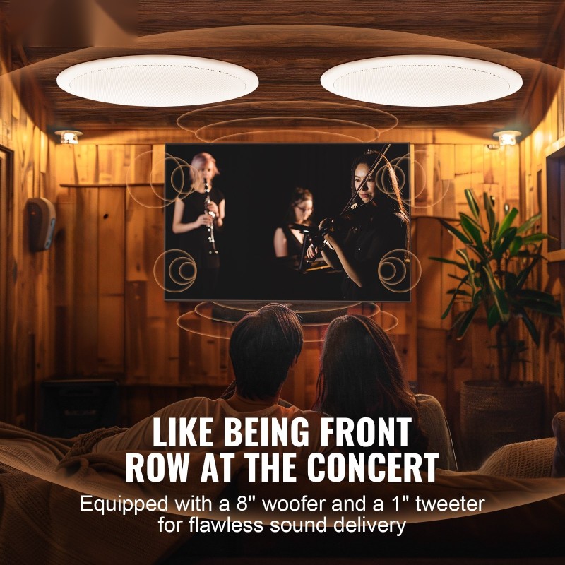 Uppoasennettavat katto- ja seinäkaiuttimet 8 tuumaa 2 kpl 50 watin teho