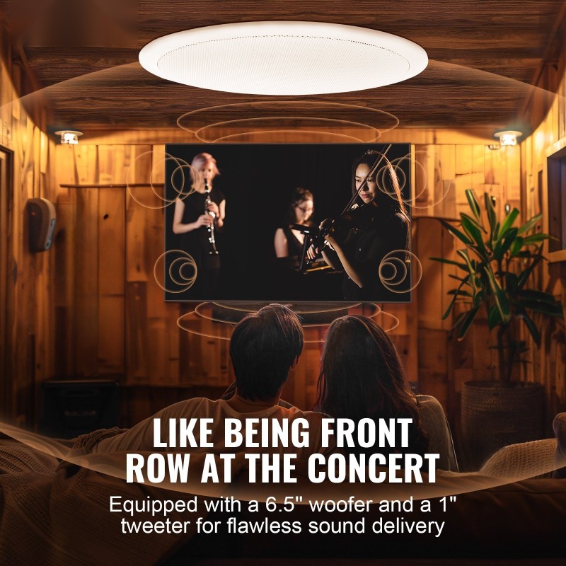 Katto- ja seinäasennettava kaiutin 6,5-tuumainen langaton Bluetooth 150W 8Ω 89dB