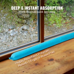 Imeytyssukat 76x1200 mm 12 kpl imevä materiaali uudelleenkäytettävä öljyille ja nesteille