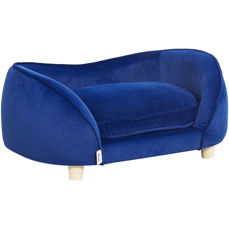 Lemmikkisohva puurunko samettiverhoilu keskikokoisille koirille ja kissoille tummansininen kantaa 37 kg