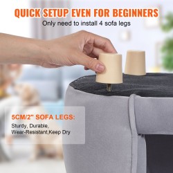 Lemmikkisohva tummanharmaa samettikangas puurunko vaahtopehmuste 30 kg kantavuus