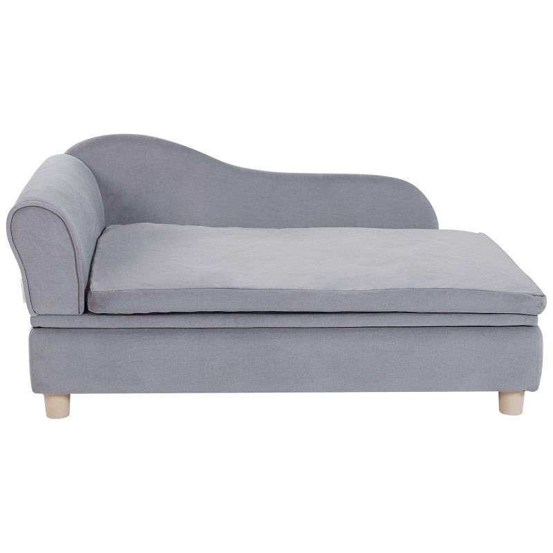 Lemmikkisohva samettiverhoilu puurunko kantavuus 50 kg isokokoisille koirille ja kissoille harmaa