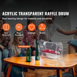 Akryylinen arvontarumpu tilaa 2500 lipuketta tai 100 arvontapalloa lukittava ovi 2 avainta