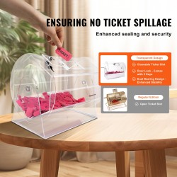 Akryylinen läpinäkyvä arpakuvarumpu kymmenentuhatta arpaa tai kolmesataa arpakuulaa lukittavalla ovella