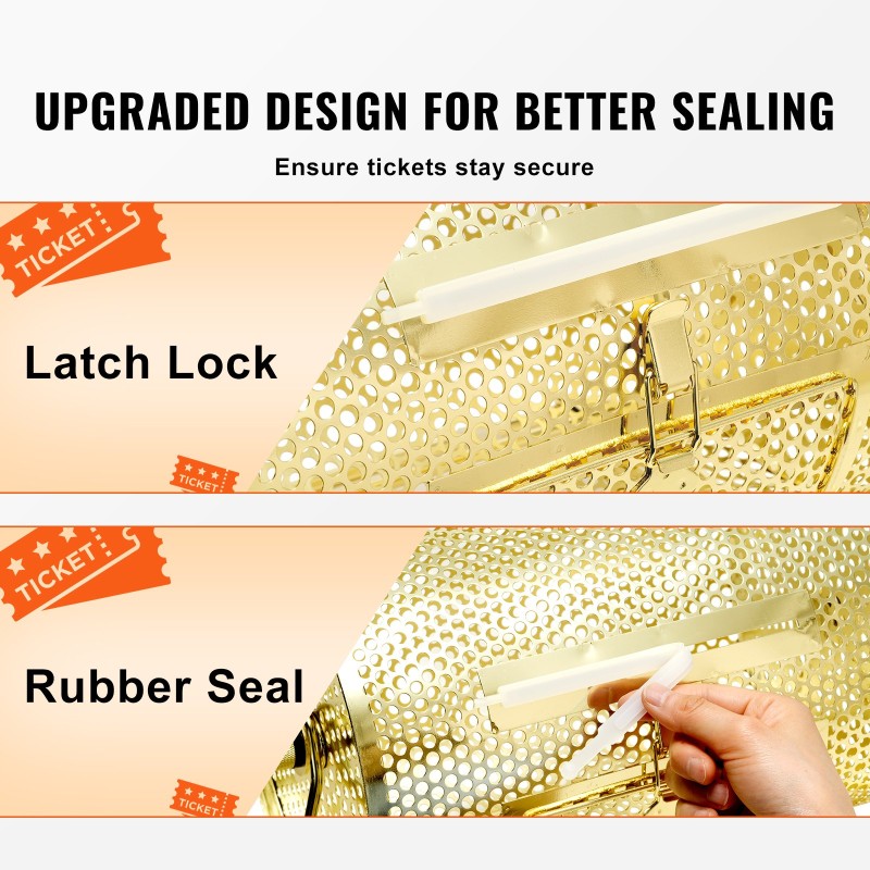 Arvontarumpu teräs messinkipinnoite 2500 lippua tai 100 pingispalloa massiivipuu kahva arvontapeleihin