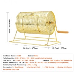 Arvontarumpu teräs messinkipinnoite 2500 lippua tai 100 pingispalloa massiivipuu kahva arvontapeleihin