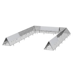 Kanatunneli teräsrunko 600 x 400 x 61,5 cm 2 sarjaa ulkokäyttöön