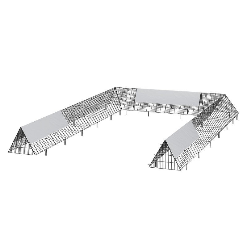 Kanatunneli teräsrunko 600 x 400 x 61,5 cm 2 sarjaa ulkokäyttöön