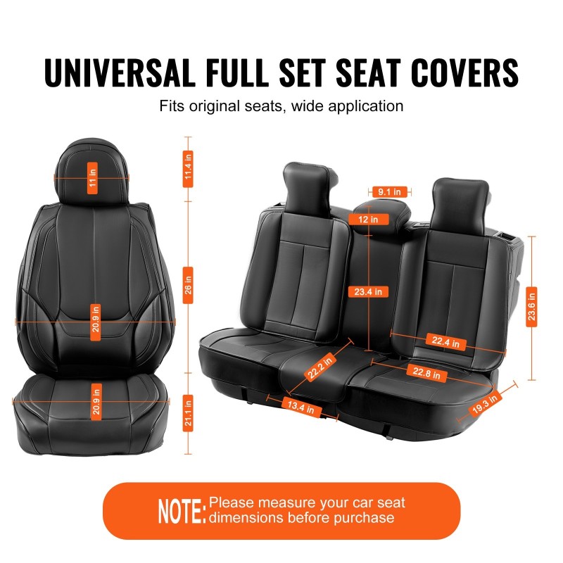 Istuinsuojat hengittävä tekonahka 13 kpl turvatyynyille yhteensopiva etu ja takaistuimille