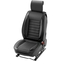 Etuistuinsuojat 2 kpl hengittävä keinonahka musta puoliavoin ilmatyynyyhteensopiva irrotettavalle niskatuelle