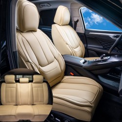 Istuinsuojat hengittävä keinonahka 13 kpl täysi sarja etu ja takapenkeille turvatyynyille yhteensopiva