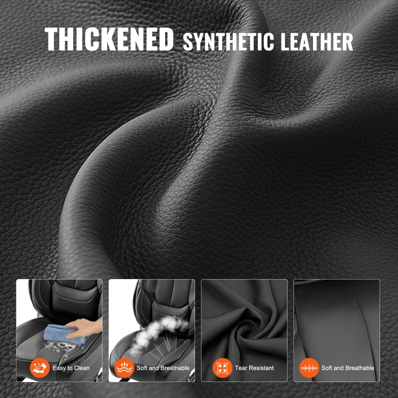 Etuistuinsuojat keinonahkaiset 6 kpl täysin suljettu malli musta yhteensopiva sivuturvatyynyille