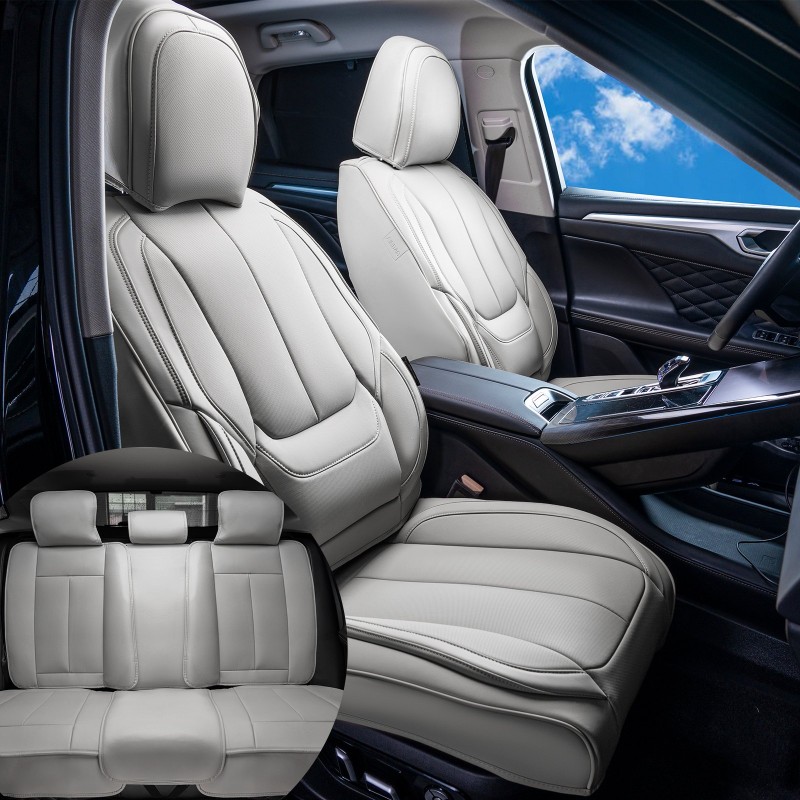 Istuinsuojat 13 kpl hengittävä keinonahka etu- ja takapenkille harmaa