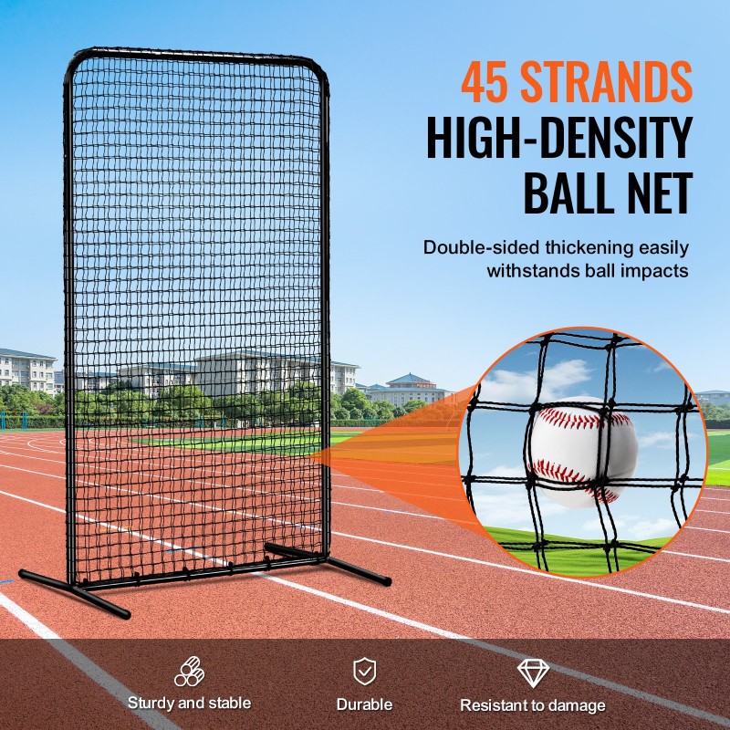 Turvaverkko baseballiin ja softballiin teräsputkirunko polyeteeniverkko 122x91x213cm kantolaukku