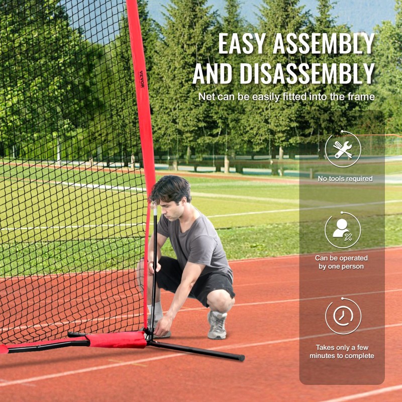 Suojaverkko PET-verkko 20x10 jalkaa teräsputkirunko kuljetuspussi palloharjoitteluun