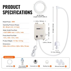 Automaattinen vesipumppujärjestelmä 18,9 l pullosäiliölle PA66-muovi jääkaappiin ja kahvikoneisiin