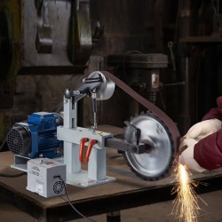 Pöytämallinen kolmitoiminen nauha ja laikkahiomakone 1,5 kilowattia teräsrunkoinen säädettävällä nopeudella