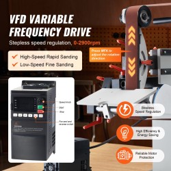 Nauhahiomakone 1500W portaaton nopeus teräsrunko sopii 72–82 x 2 tuuman nauhoille