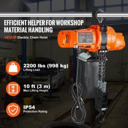 Sähköinen ketjutalja 998 kg 3 m nostokorkeus IP54 DT-luokan teräsketju