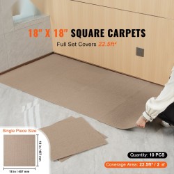 Itsekiinnittyvät mattolaatat pehmeä nukkapinta 457×457 mm 10 kpl vaaleanruskea