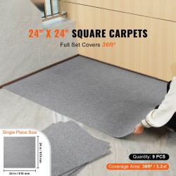 Itsetarttuvat pehmustetut mattolaatat 610×610 mm 9 kpl vaaleanharmaa