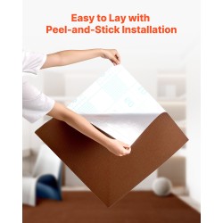 Itsekiinnittyvät mattolevyt matalakarvaiset 610x610 mm 20 kpl tummanruskeat sisätiloihin