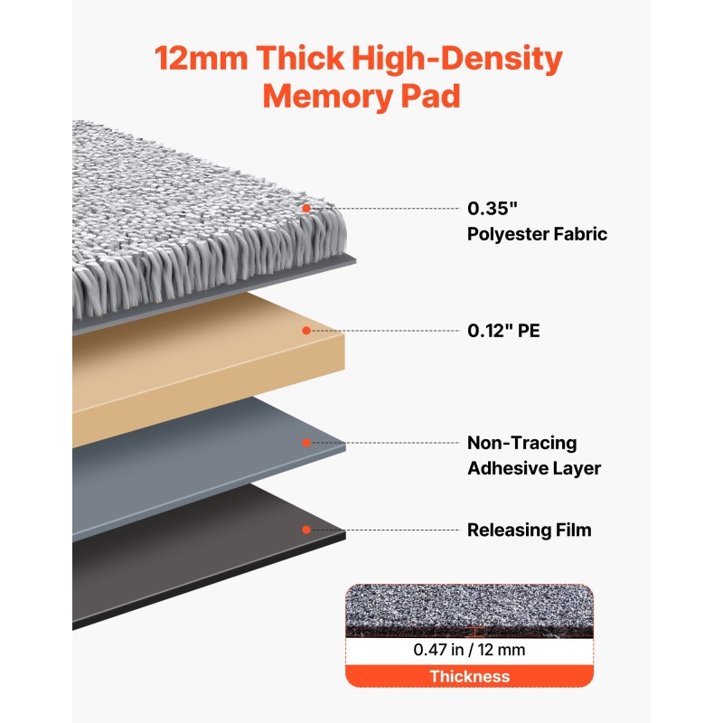 Kokolattialaatat 457 x 457 mm 10 kpl itsekiinnittyvät harmaa polyesteripinta 12 mm