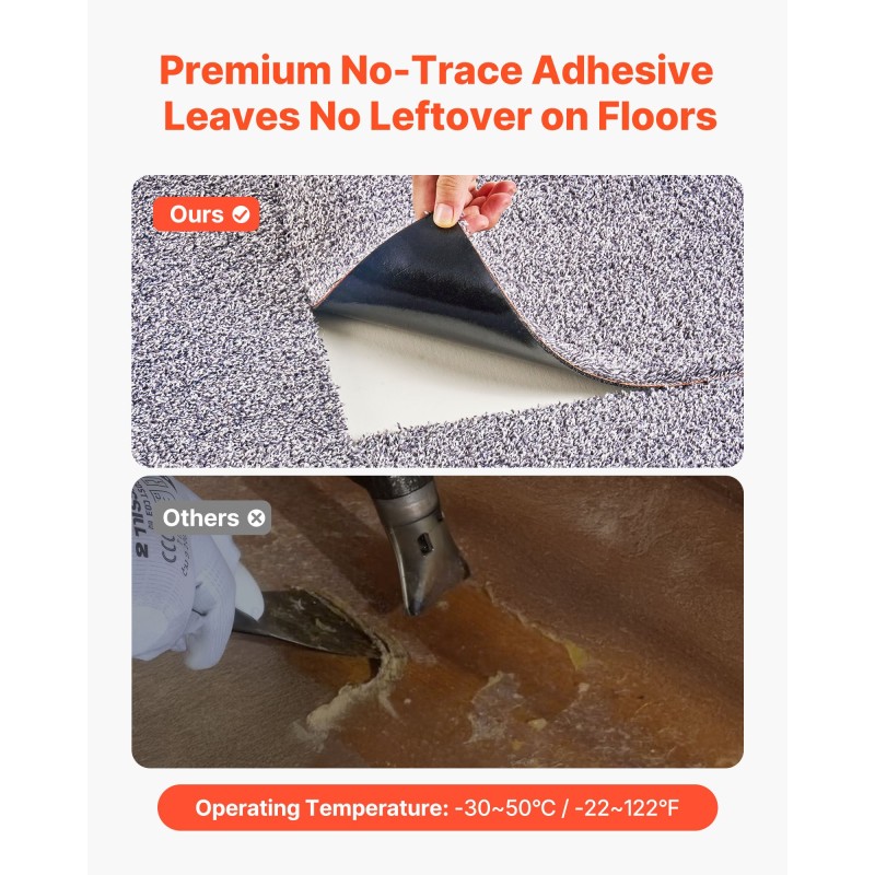 Kokolattialaatat 457 x 457 mm 10 kpl itsekiinnittyvät harmaa polyesteripinta 12 mm