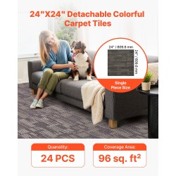 Modulaariset kokolattialaatat polypropeeni asfaltti 610x610 mm 24 kpl harmaa ruskea