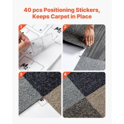 Kokolattialaatat polypropeeni ja asfaltti 508 x 508 mm 6 mm 24 kpl