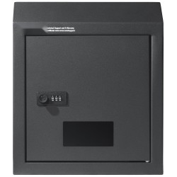 Oven läpi asennettava avain ja postilaatikko numerolukolla tummanharmaa teräsrunko